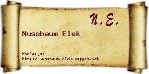 Nussbaum Elek névjegykártya